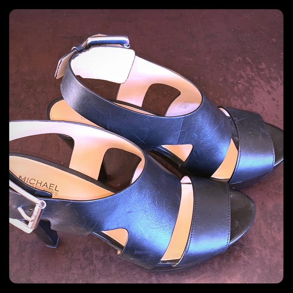 Michael Michael Kors Leather Platform Sandals